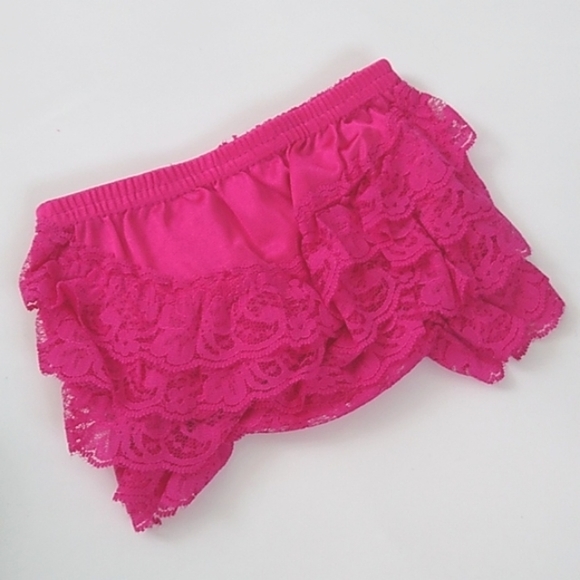 Lace Baby Bloomer Size 0-3 Hot Pink Diaper Cover - Picture 1 of 7